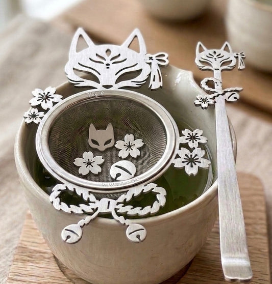 Fox Matcha Stencil Set (with spoon)